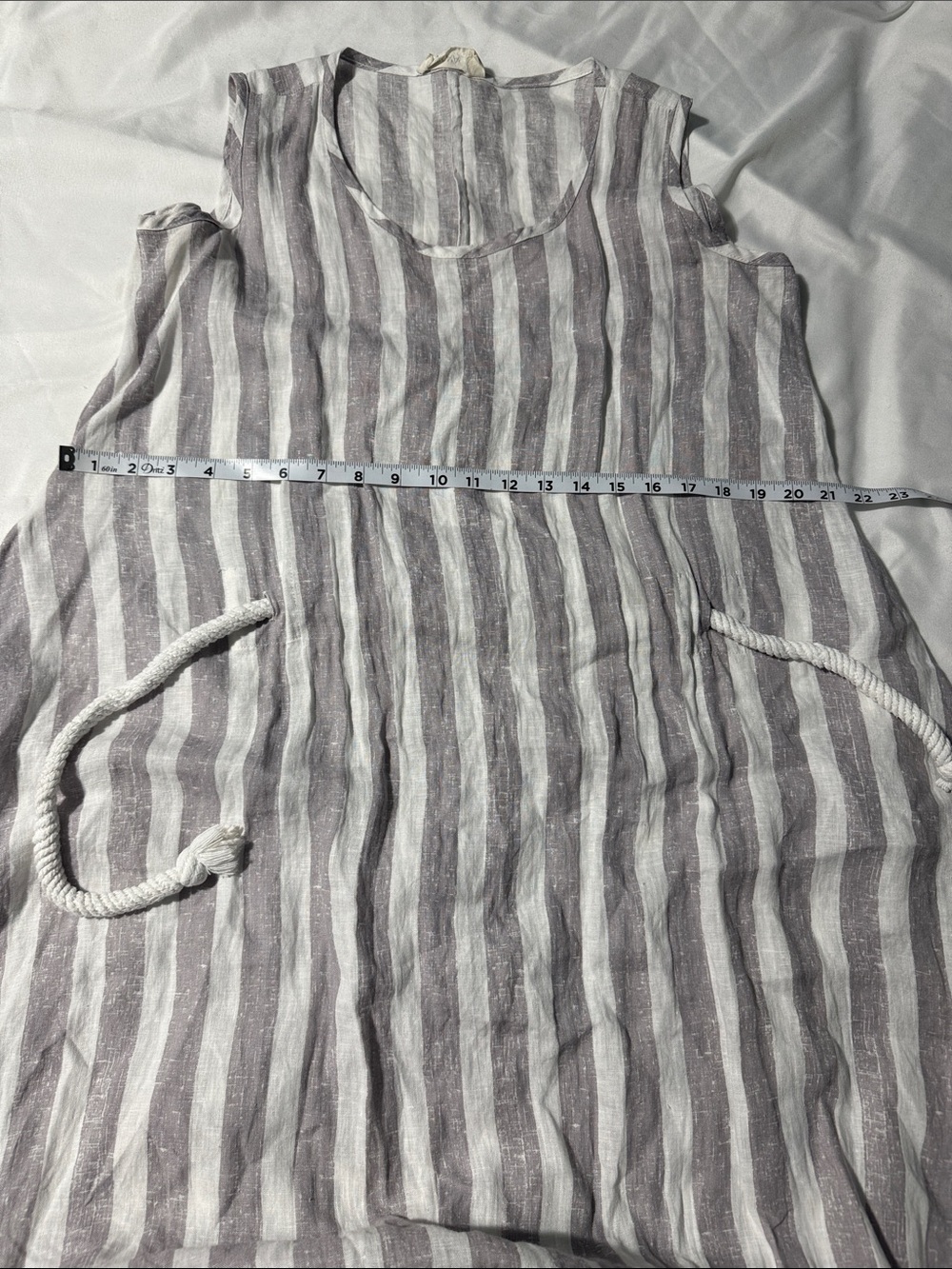 Luukaa Linen Blend Striped Bubble Dress | US 8 | Lagenlook | Oversized | Pockets - Picture 11 of 11